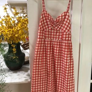 Red and white checked sun dress